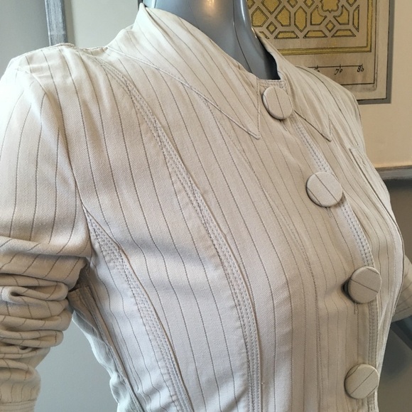 MARC JACOBS 💯 Cotton Striped Blazer in Linen/Grey - Picture 5 of 8